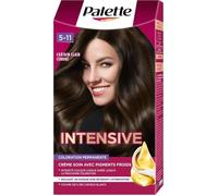 Palette, coloration permanente creme soin, couverture 100% cheveux blancs, couleur longue duree jusqu’a la prochaine coloration, 5.11 chatain clair cendre