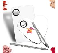 Palette cosmétique d'acier inoxydable de coeur avec l'outil de spatule, palette de mélange d'art d'ongle pour le mélange cosmétique de colorant