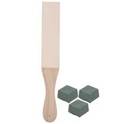 Palette d'affûtage de couteaux en cuir à 2 faces avec ensemble composé, accessoires d'outils d'affûtage de bricolage pour la sculpture sur bois, affûtage de couteaux, manche en