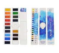 Palette d'aquarelle - ART & GO - Aquarelle nomade - 18 couleurs intenses - Pinceau réservoir - Compacte
