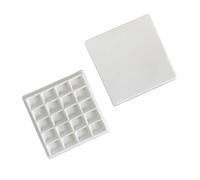 Palette d'aquarelle carrée en céramique avec couvercle, 12/20 grilles, plateau de peinture for mélange couleurs, fournitures d'art Pour Diy(S)