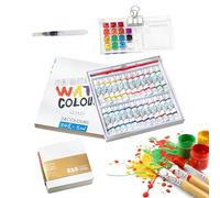 Palette d'aquarelle de voyage : plateau de peinture acrylique, kit d'art de poche pliable, outil de croquis facile à transporter | Solution pratique pour colorier des illustrations sur L