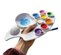 Palette D'Aquarelle En Forme De Coquillage | Plateau Lavable Imprimé En 3D Pour Aquarelle - Palette Peinture,Conçue pour Peintre Étudiant Gouache et Acrylique Cours d'Arts Plastiques Atelier Voyage Pl