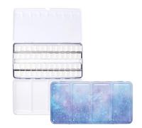Palette D'aquarelle Vide, Palette de Peinture Videavec 52 Demi-Casseroles, Boîte de Peinture à l'eau, Grande Boîte en Métal Galaxie Violette, pour Peinture Aquarelle, Peinture Artistique, Bricolage