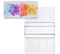 Palette D'aquarelle Vide, Palette de Peinture Videavec 52 Demi-Casseroles, Boîte de Peinture à l'eau, Grande Boîte en Métal Coloré, pour Peinture Aquarelle, Peinture Artistique, Bricolage