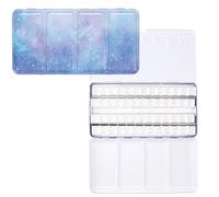 Palette D'aquarelle Vide, Palette de Peinture Videavec 52 Demi-Casseroles, Boîte de Peinture à l'eau, Grande Boîte en Métal Galaxie Violette, pour Peinture Aquarelle, Peinture Artistique, Bricolage