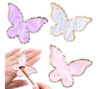 Palette d'art à nails 3pcs, palette d'art à ongles en forme de papillon avec anneaux de doigt réglables, mélange couleurs pratiques pour les professionnels, les salons, le vernis usage domestiqu