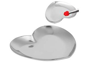 Palette D'art à Ongles, Palette de Mélange de Clous, Palette D'art Nail en Forme de Cœur (Argent)