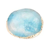 Palette d'art d'ongle en résine de 2 pièces, Palette de mélange de vernis à ongles, panneau d'affichage de support d'ongles à bords dorés pour le mélange de couleurs, manucure (Bleue)