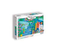 Sentosphère - Palette d'Artiste - La Ville Bleue - Peinture Acrylique - Création Relaxant - Adultes - 14 à 16 couleurs - toilée contrecollée (25 x 32.5 x 1.8 cm - Loisir Créatif - Fabriqué en France