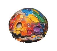 Palette d'artistes et pinceaux Bonnet de douche imperméable réutilisable pour femme - Couverture élastique pour cheveux, bain, spa, voyage et utilisation quotidienne