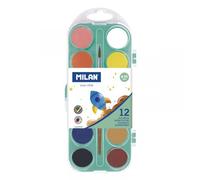 Palette De 12 Pastilles Peinture Aquarelle Opaque Avec Pinceau Milan