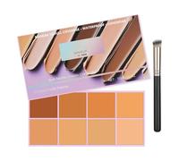 Palette de 8 teintes de correcteur crème mat et onctueux avec applicateur, crème waterproof à couvrance totale pour les imperfections et le camouflage, crème correctrice de teint (Couleur moyenne)