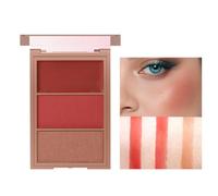 Palette de blush 3 couleurs, blushs pour les joues, palette de maquillage crème et poudre compacte, blush mat naturel longue tenue, cadeau maquillage (#01)