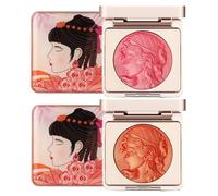 Palette de blush poudre gaufrée, brillant longue tenue, facile à appliquer, pour un maquillage parfait, blush fille gaufré pour les joues (rose + orange)