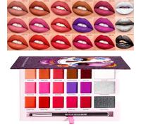 Palette de brillance à lèvres, maquillage à lèvres, Palette de brillance à lèvres à 18 couleurs de maquillage, Mère petite amie femme costume cosmétique crémeuse pour l'anniversaire, Halloween