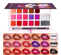 Palette de brillance à lèvres, maquillage à lèvres, Palette de brillance à lèvres à 18 couleurs de maquillage, Costume de petite amie durable cosmétique texture douce crémeuse pour les rencontres, ras