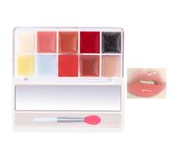 Palette de brillant à lèvres, de brillant à lèvres | Palette de crème à lèvres gelée 10 couleurs - Palette de crème à lèvres antiadhésive, ensemble de rouge à lèvres hautement pigmenté, palette de tei