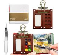 Palette de Carnet de Croquis pour Aquarelle,Portable Nano Palette Watercolor,Pocket Artist Watercolour Travel Set,Mini Palette,Palette en Bois pour Aquarelle,Gouache,Peinture Acrylique