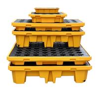 Palette de confinement anti-fuite, récipient en plastique pour le placement du tambour d'huile, compatible avec chariot élévateur