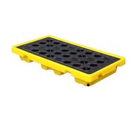 Palette de confinement des déversements pour 14 fûts - Solution drainable durable pour seaux de peinture empilables, taille compacte 490 x 360 x 100 mm