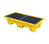 Palette de confinement des déversements pour 14 fûts - Solution drainable durable pour seaux de peinture empilables, taille compacte 490 x 360 x 100 mm