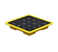 Palette de confinement des déversements pour 14 fûts - Solution drainable durable pour seaux de peinture empilables, taille compacte 490 x 360 x 100 mm