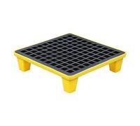 Palette de confinement des déversements pour 14 fûts - Solution drainable durable pour seaux de peinture empilables, taille compacte 490 x 360 x 100 mm