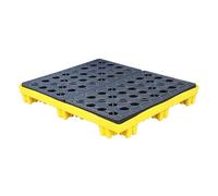 Palette de confinement des déversements pour 14 fûts - Solution drainable durable pour seaux de peinture empilables, taille compacte 490 x 360 x 100 mm