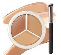 Palette de contour anti-cernes tricolore avec pinceau, maquillage correcteur tricolore complet, correcteur de couleur, palettes de maquillage for fond de teint correcteur /2134