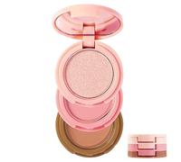 Palette de contour, kit de maquillage 3 en 1 avec surligneur bronzant, design compact empilable avec miroir pour voyage et utilisation professionnelle