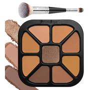 Palette de Contouring EnMart 9 Couleurs, Kit Maquillage Correcteur et Highlighteur, Correcteur Longue Tenue, Fond de Teint Crème Finition Naturelle avec Pinceau