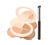 Palette de Correcteur, 4 en 1 Patch Anti Cernes, Longue Durée, pour le Visage, Anti Cerne, les Boutons, les Imperfections, les Contours du Visage avec Pinceau, Anticerne Maquillage Pour les Femmes