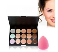 Palette de correcteur camouflage Professionnel Fard à paupières Crème pour le visage Kit fond teint maquillage avec houppe en éponge et pinceau
