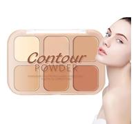 Palette de correcteur en poudre, correction de la palette de correcteurs, 6 couleurs, palette de maquillage pour le visage, ton délicat et naturel, accessoire de beauté pour les fêtes, la nuit, le