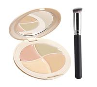 Palette de correcteurs 4 couleurs, kit de couverture complète avec pinceau, pour femmes et filles, maquillage correct du visage, éblouissant, haute couverture et résistant aux creases, utilisable