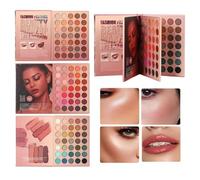 Palette de cosmétiques 105 couleurs - Kit de style livre artistique polyvalent, collection Pearl Matte Natural Tones, pigments à couche lisse, outil créatif pour améliorer le visage | Mode fête de