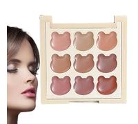 Palette de couleurs à lèvres - Collection de 9 couleurs brillantes, pigments mats velours | Ensemble de maquillage compact pour voyage, étude, fête romantique, femmes, adolescents, chercheurs de