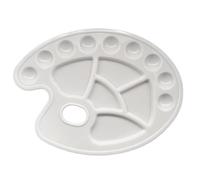 Palette de couleurs elliptique, 2 pièces, fournitures d'enseignement peinture, éducatives bureau en plastique for débutants Art, faciles à nettoyer Pour Diy(23.5x16cm)