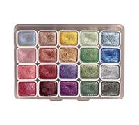 Palette de couleurs - Ensemble de couleurs à l'eau nacrée de 20, effet scintillant | Set aquarelles pour artistes, lettres, albums de découpes, artisanat, art