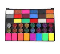 Palette de couleurs pour le visage - Palette de maquillage fluorescente pour Halloween avec une variété de couleurs, maquillage d'Halloween lavable pour le corps et le visage, cosplay, clown,