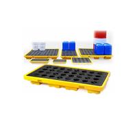 Palette De Déversement Multi-tambour Industrielle Plastique De Confinement Modulaire Avec Conception Compatible De Chariot Élévateur for Des Solutions De Stockage En Plein Air Sûr(130x130x30cm)