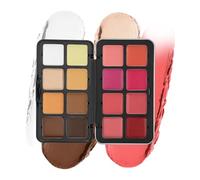 Palette de Fard à Joues Crémeux, Palette Fard à Joues et Highlighter 16 Couleurs Texture Crème, Correcteur Haute Lumières Anti-Eau Idéal Maquillage Visage Voyage Soirée