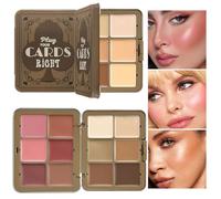 Palette De Fard À Joues Et Anti-cernes, Farrd À Jooues Multifonctionnel, Palette De Faard À Jouees Et De Contour 12 Couleurs, Teinte Naturelle Des Jouues Pour Filles