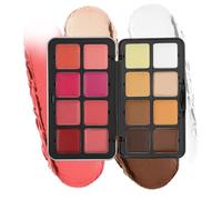 Palette de Fard à Paupières - 16 Couleurs Fard à Paupières Crémeux et Blush,Tenue Longue Poudres Bronzantes et Fond de Teint pour Toutes Occasions Fêtes Voyage