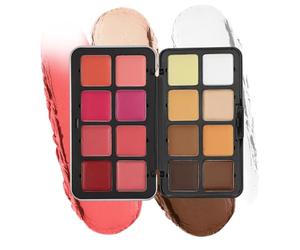 Palette de Fard à Paupières - 16 Couleurs Fard à Paupières Crémeux et Blush,Tenue Longue Poudres Bronzantes et Fond de Teint pour Toutes Occasions Fêtes Voyage