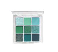 Palette de fard à paupières 9 couleurs, huile verte, couleur fruitée, maquillage de scène, maquillage perlé, fard à paupières liquide argenté (vert, taille unique)