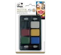 Palette de Fard Gras - PTIT CLOWN - 6 couleurs - Noir - Intérieur - Mixte