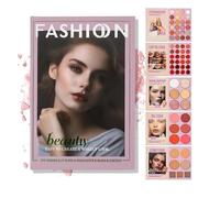 Palette de fards à paupières 24 couleurs, palette de maquillage à 5 couches de style livre avec 67 nuances professionnelles, surligneur de fard à paupières tout-en-un, livre de maquillage