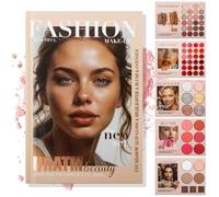 Palette de fards à paupières 24 couleurs, style livre, 5 couches, avec 67 nuances pro, kit de maquillage professionnel 2025 avec fard à paupières mat et Shimmer Eyeshadow (Cherry Smoke)